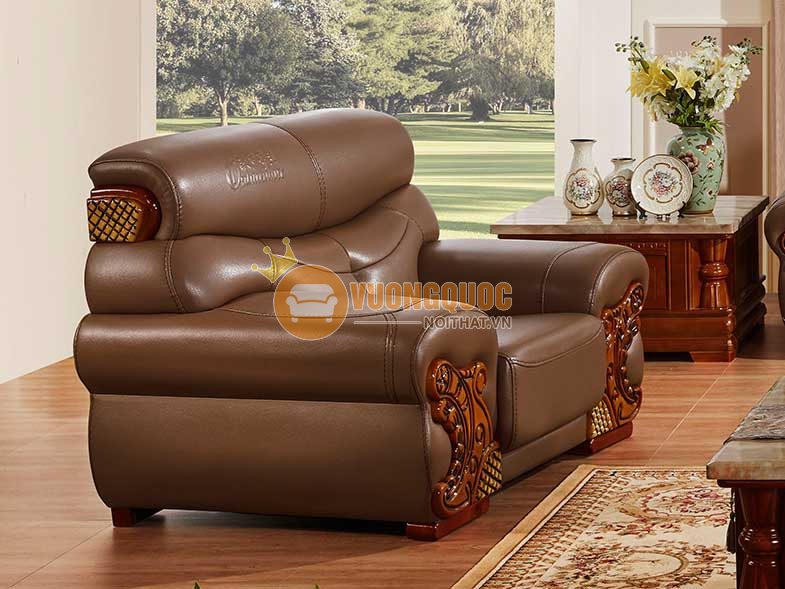 Ghế sofa phòng khách cao cấp màu nâu socola OLDL115